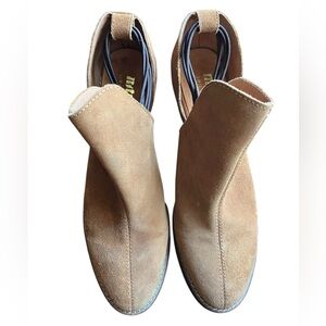 Mtng. Originals Taupe Buckle Suede brown Leather Booties Size 38